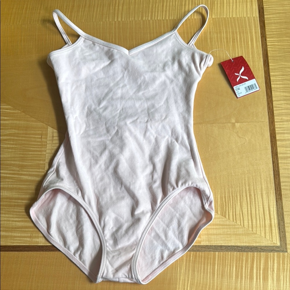 Puma Pink Bodysuit One Piece. Leotard for dancers. Cami Leotard